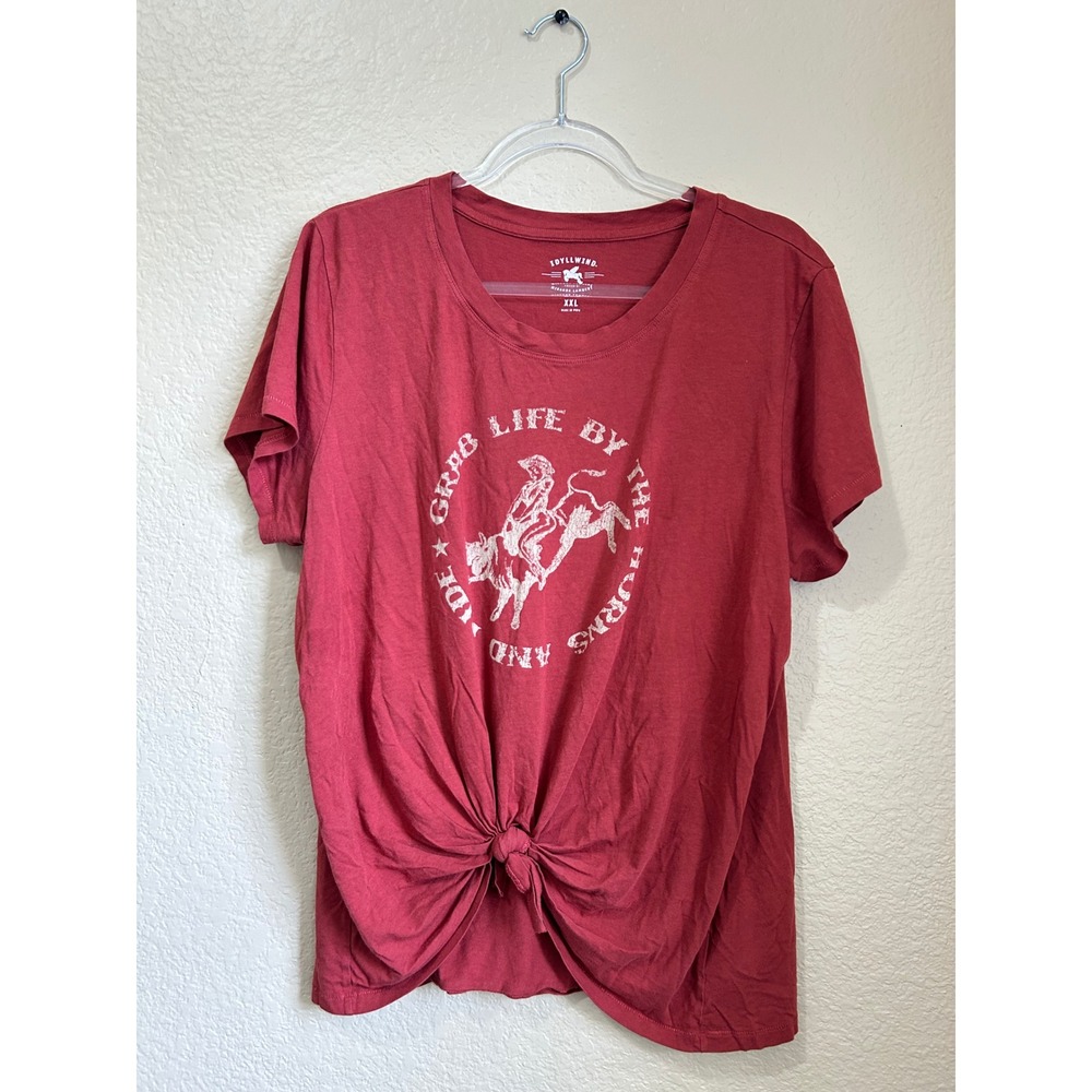 Idyllwind Miranda Red Graphic Tee XXL Grab Life By Horns Cowgirl Horse rodeo